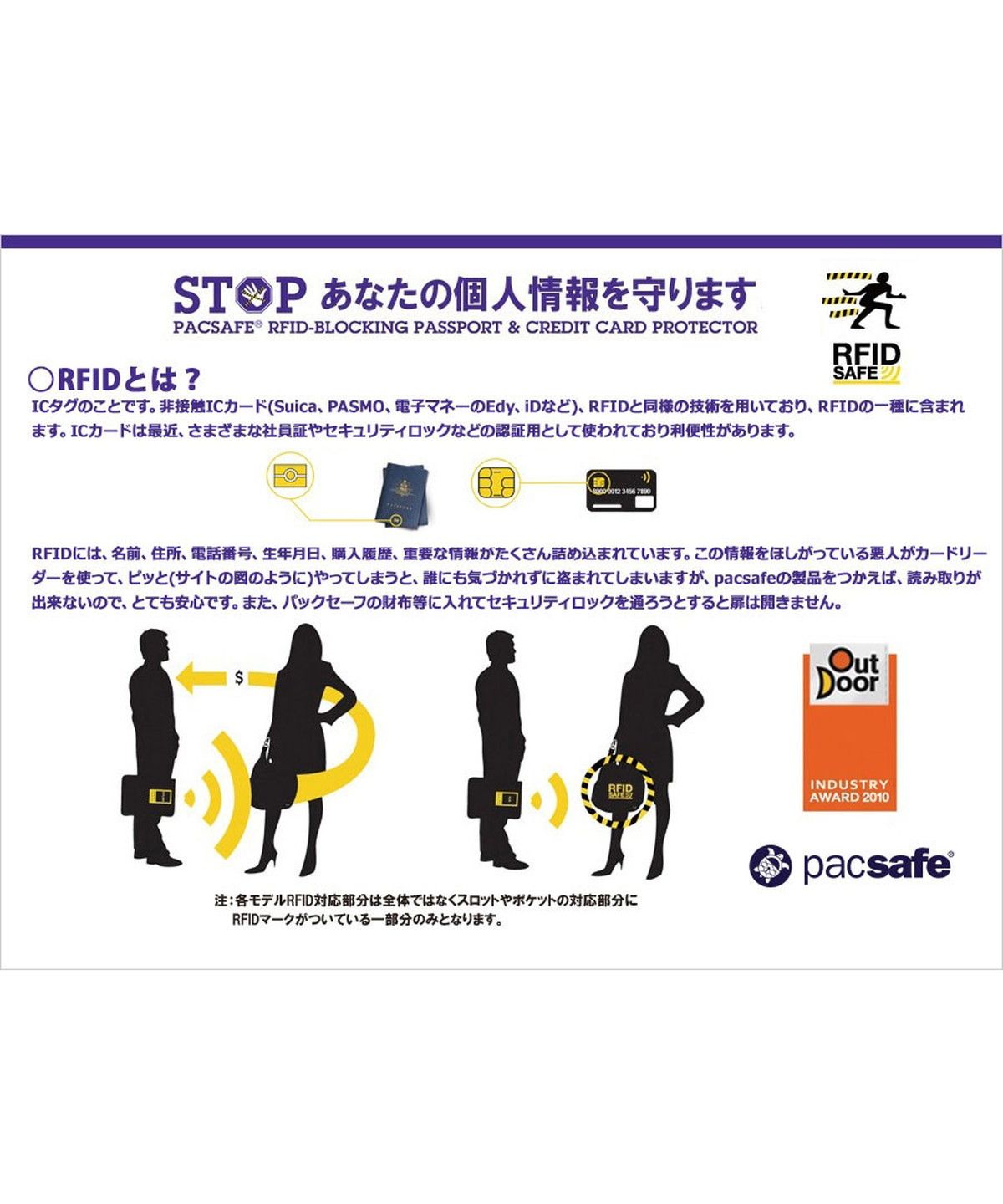 パックセーフ pacsafe パックセーフ 三つ折り財布 pacsafe RFIDバイフォールドウォレット 財布 三つ折り財布 ミニ財布 小銭入れなし スキミング防止 軽量 （ブラック） ブラック
