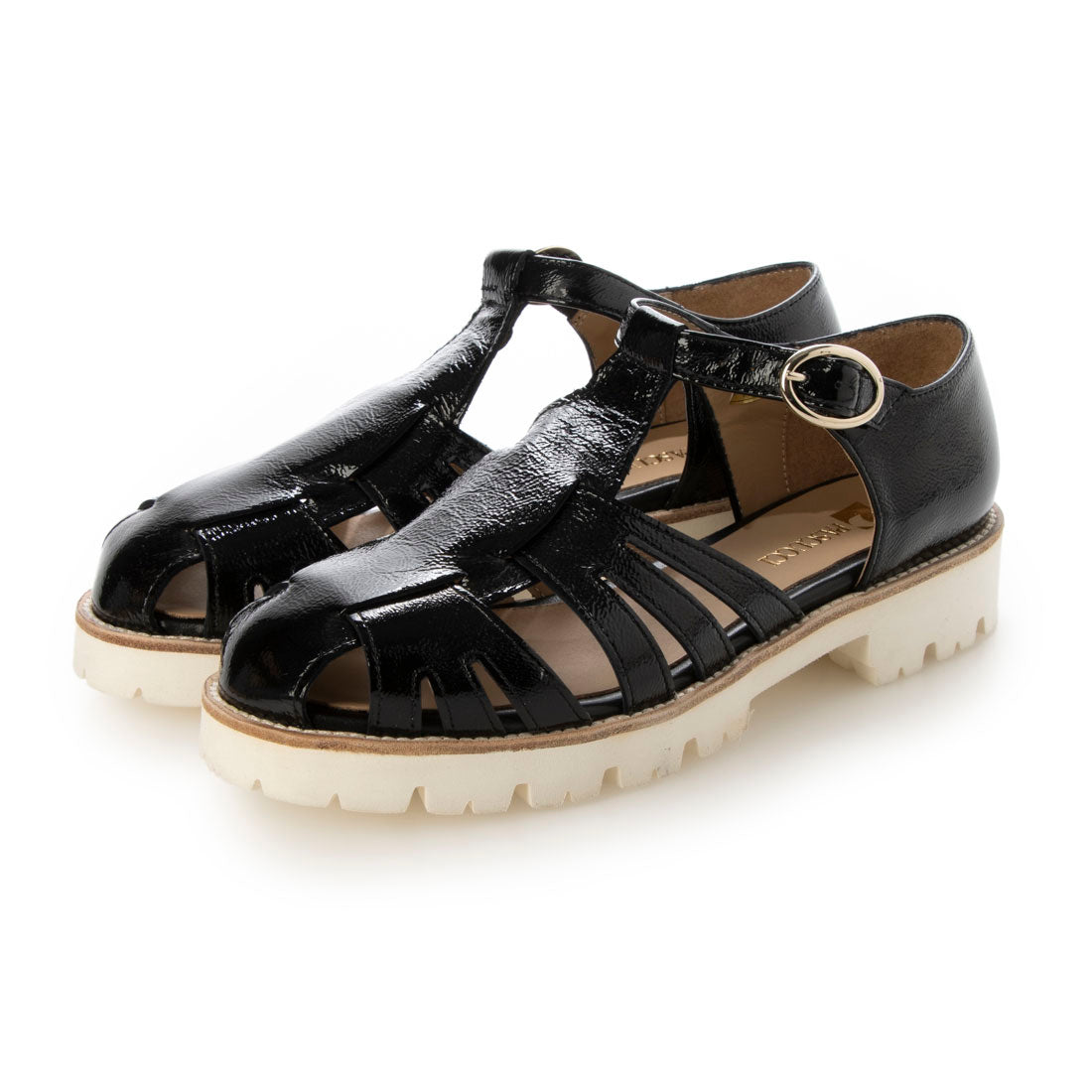 パスクッチ PASCUCCI ホワイトソールグルカサンダル （BLK） BLK