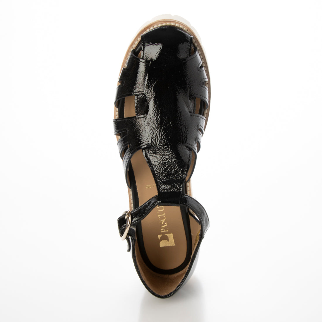 パスクッチ PASCUCCI ホワイトソールグルカサンダル （BLK） BLK