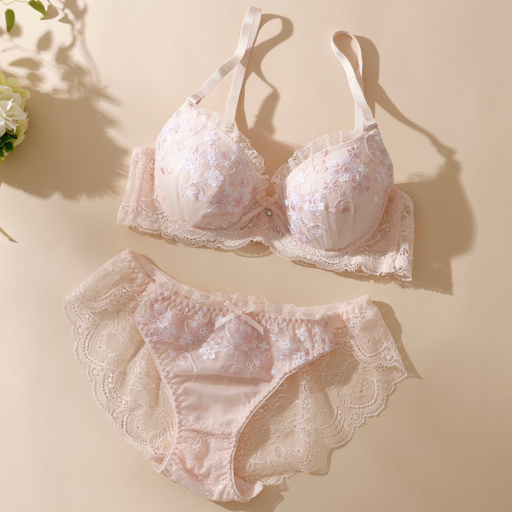 パリーゼ Palissee ペールフラワー3/4モールドカップブラ＆ショーツ【返品不可商品】 （ピンク） ピンク