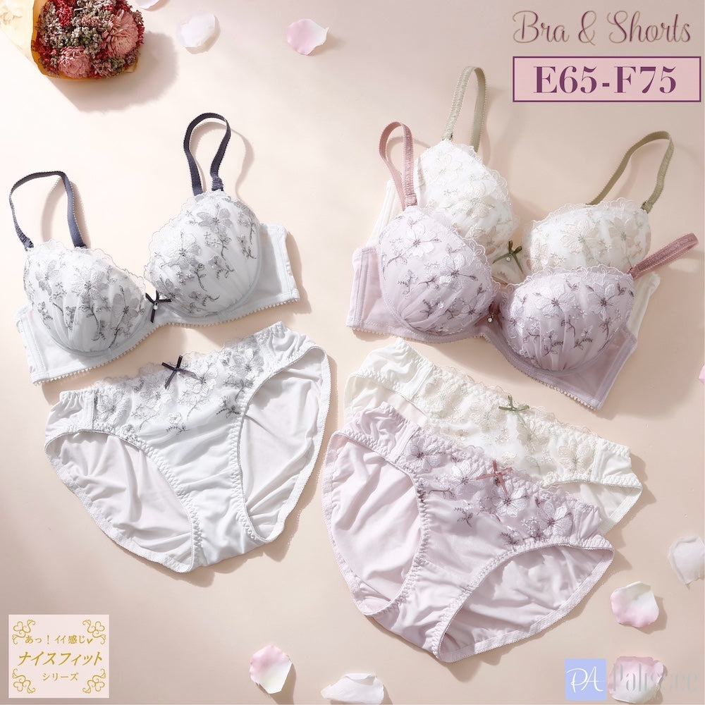 パリーゼ Palissee 【EFカップ】アムールブロッサムブラ＆ショーツ ナイスフィットシリーズ【返品不可商品】 （アイボリー） アイボリー