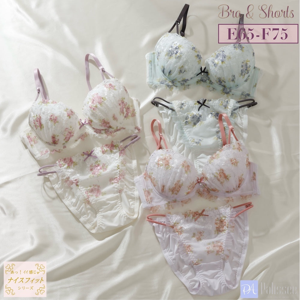 パリーゼ Palissee 【EFカップ】バイカラーローズ ブラ＆ショーツ ナイスフィットシリーズ 【返品不可商品】 （ミント） ミント