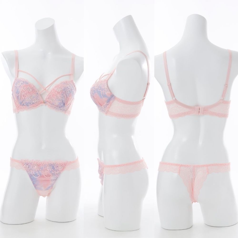 パリーゼ Palissee 【脇高】ロマンティックヘヴンブラ＆バックレースTバック  【返品不可商品】 （ピンク） ピンク