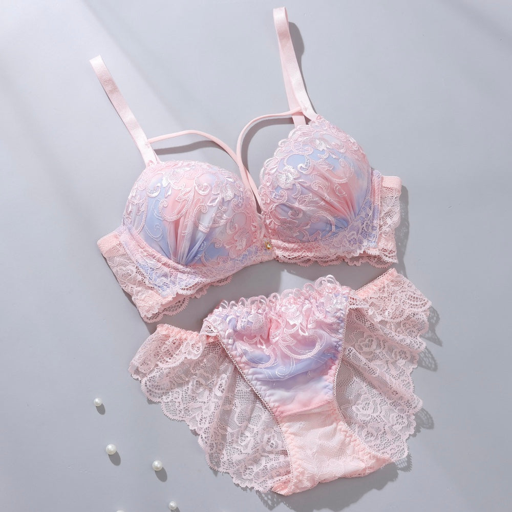 パリーゼ Palissee 【脇高】 ロマンティックヘヴンブラ＆バックレースショーツ【返品不可商品】 （ピンク） ピンク
