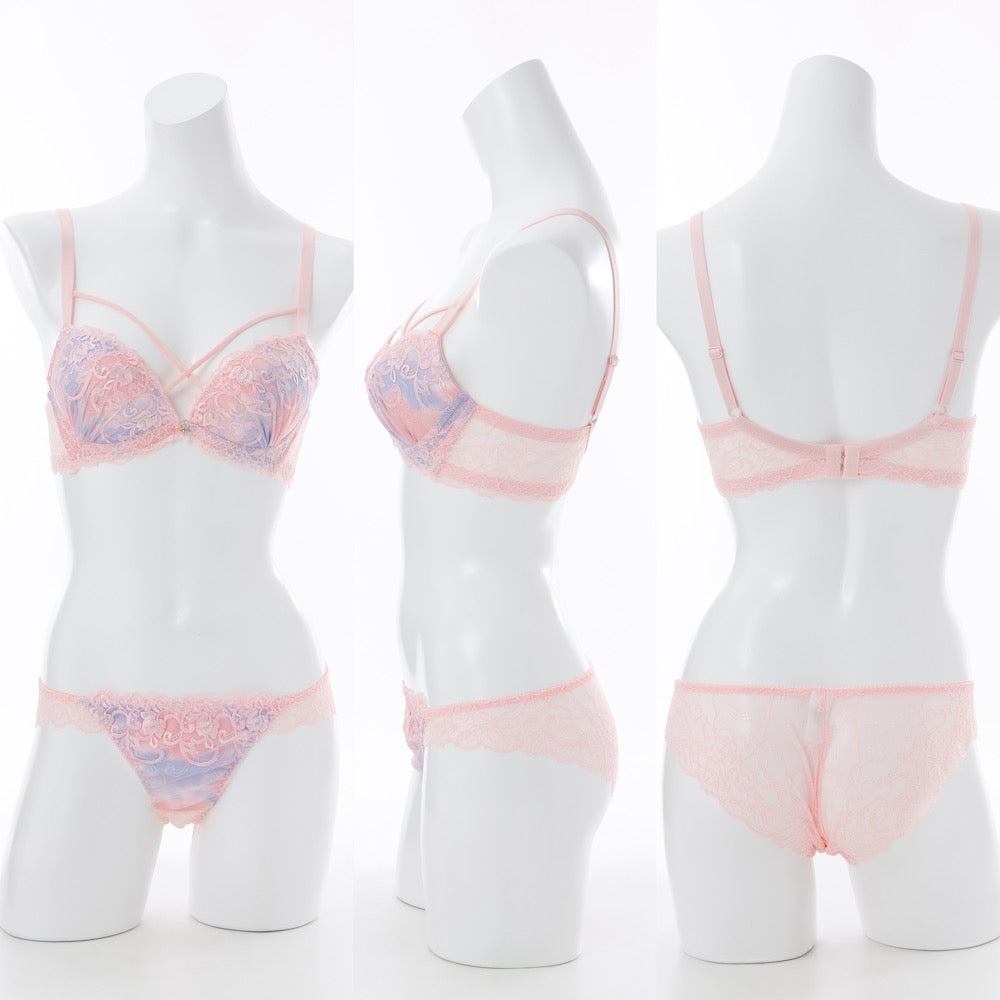 パリーゼ Palissee 【脇高】 ロマンティックヘヴンブラ＆バックレースショーツ【返品不可商品】 （ピンク） ピンク
