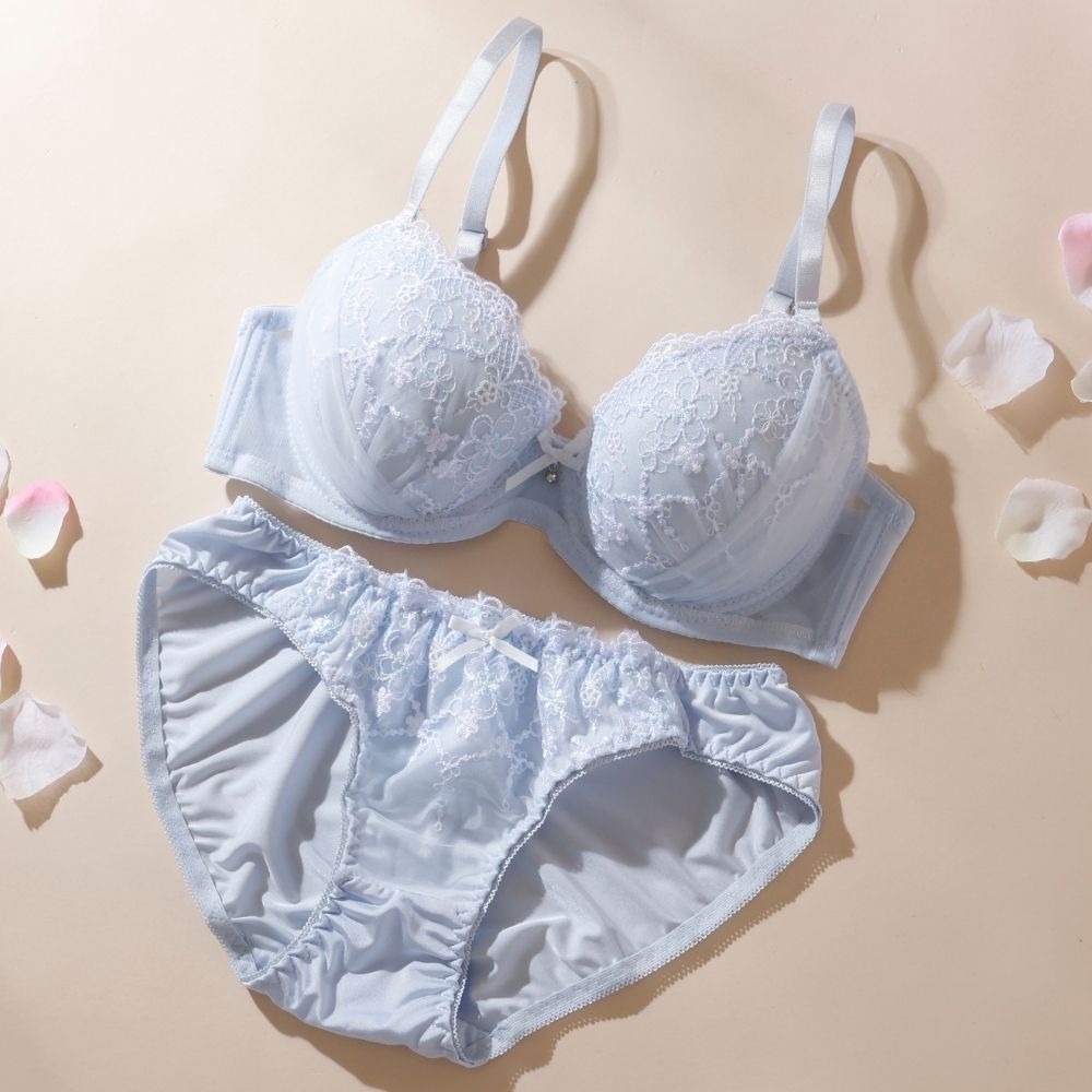 パリーゼ Palissee フラワーチュール ブラ＆ショーツ【返品不可商品】 （サックス） サックス