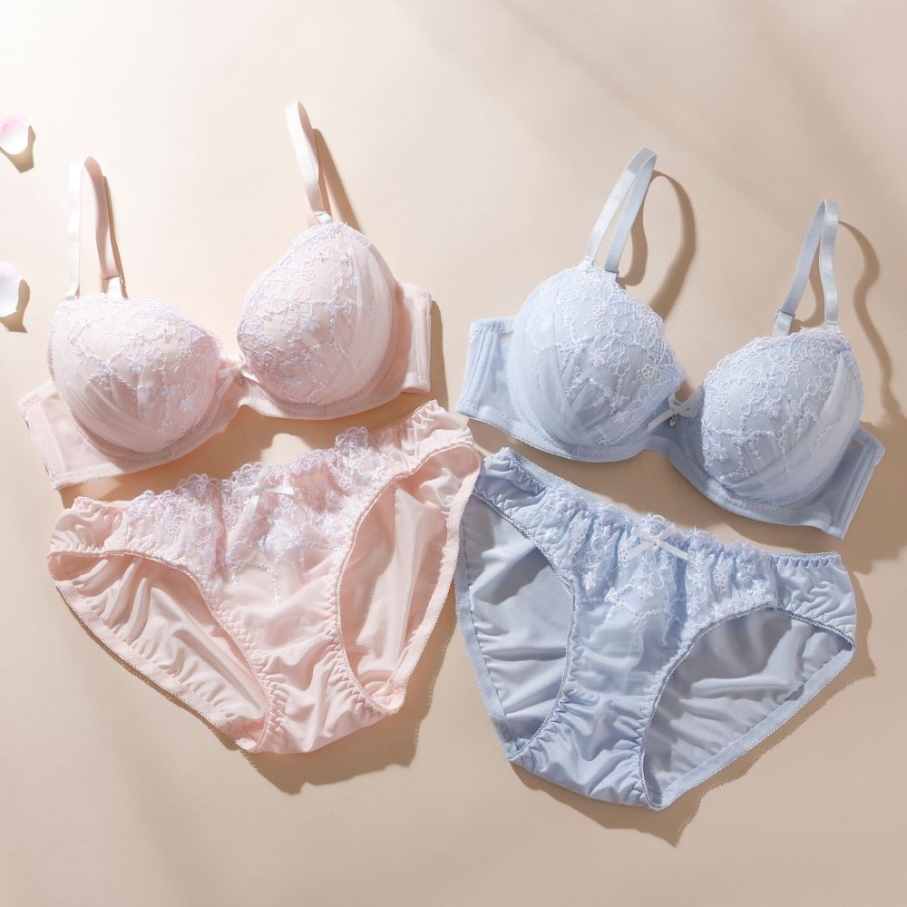 パリーゼ Palissee フラワーチュール ブラ＆ショーツ【返品不可商品】 （サックス） サックス