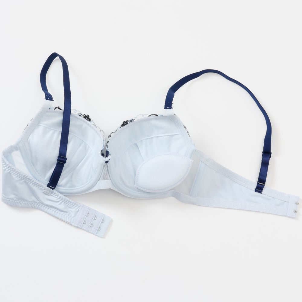 パリーゼ Palissee パピヨンフラワーブラ＆ショーツ【返品不可商品】 （サックス） サックス