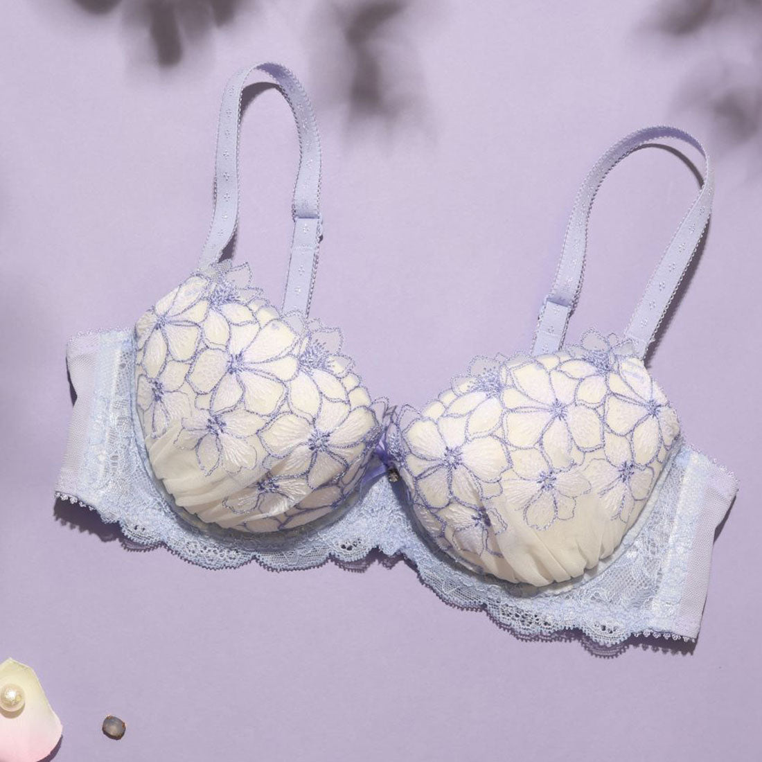 パリーゼ Palissee 【GHカップ】オーロラフラワーレース 3/4カップブラ,ブルー