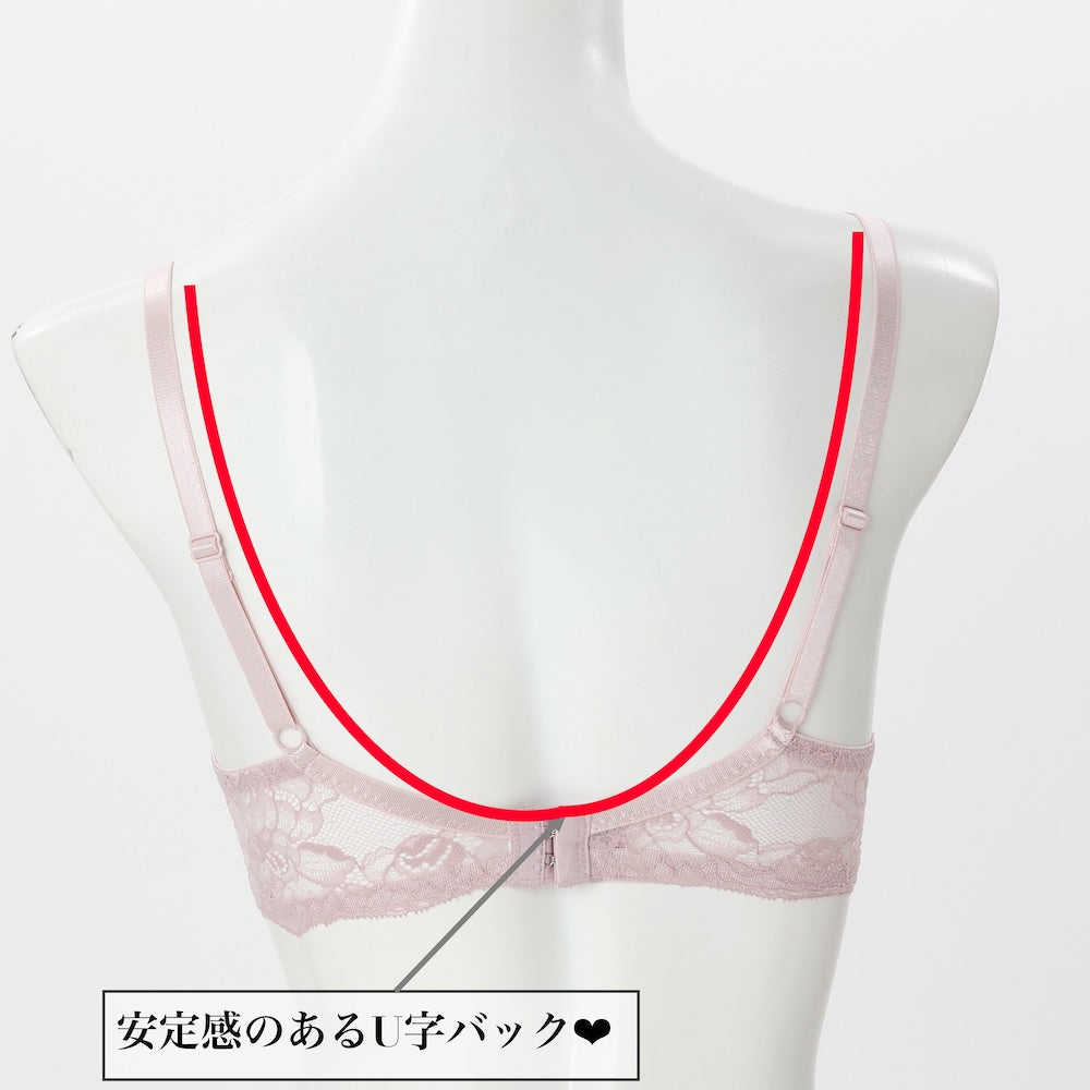 パリーゼ Palissee 【脇高】 エレガントケミカルフラワー3/4モールドカップブラ＆バックレースショーツ【返品不可商品】 （アイボリー） アイボリー