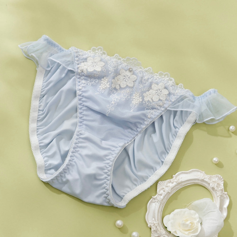 パリーゼ Palissee ニュアンスラメフルール  フルバックショーツ【返品不可商品】 （サックス） サックス
