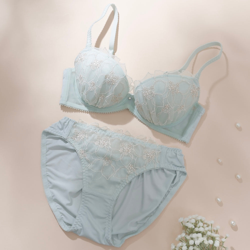 パリーゼ Palissee ペールフローラル3/4カップブラ＆ショーツ 【返品不可商品】 （ミント） ミント