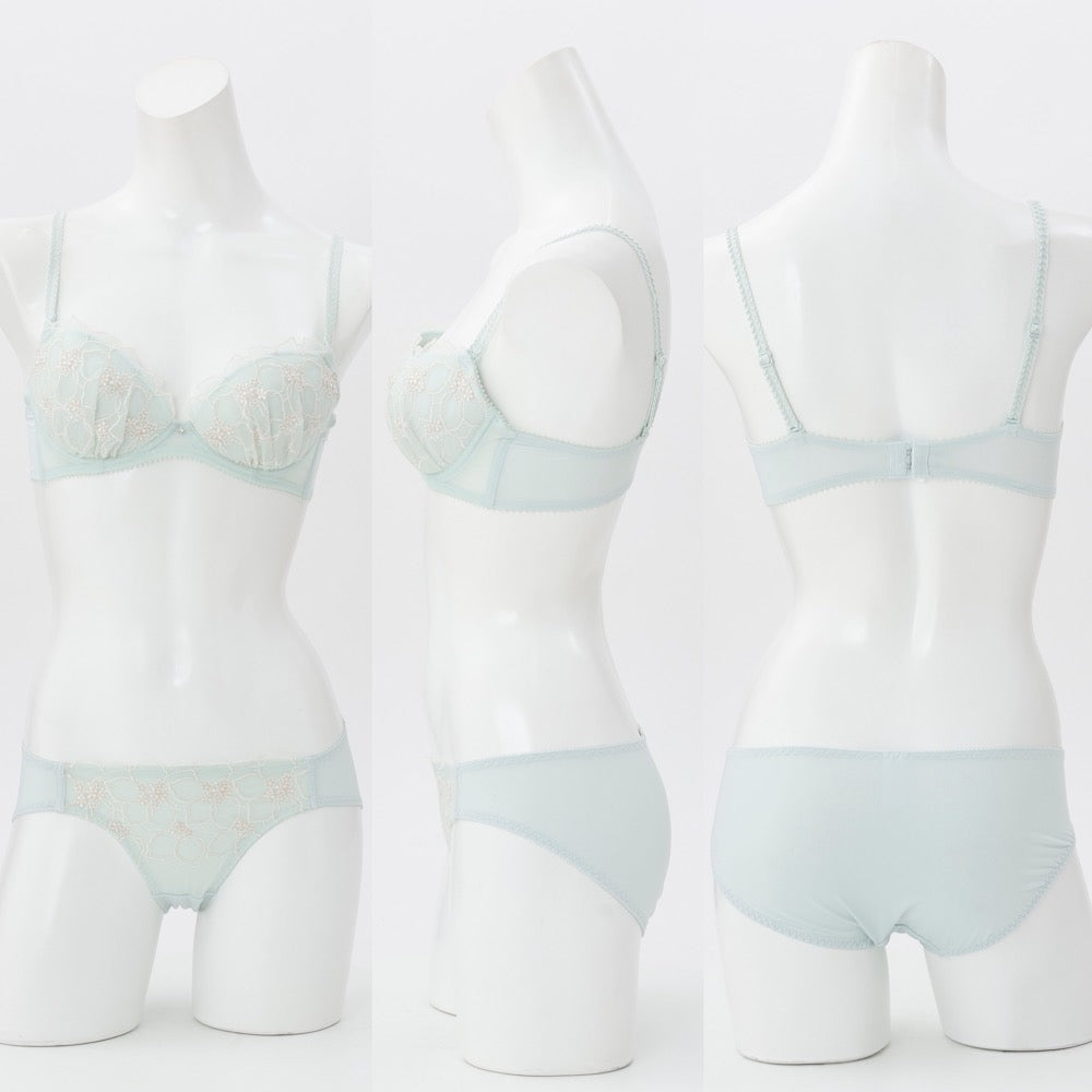 パリーゼ Palissee ペールフローラル3/4カップブラ＆ショーツ 【返品不可商品】 （ミント） ミント