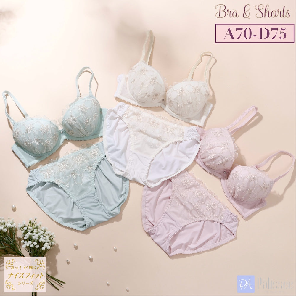 パリーゼ Palissee ペールフローラル3/4カップブラ＆ショーツ 【返品不可商品】 （ミント） ミント