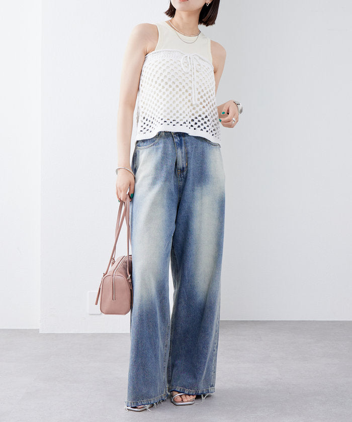 パル PAL 【mystic】スクエアクロシェミニスカート （offwhite） offwhite