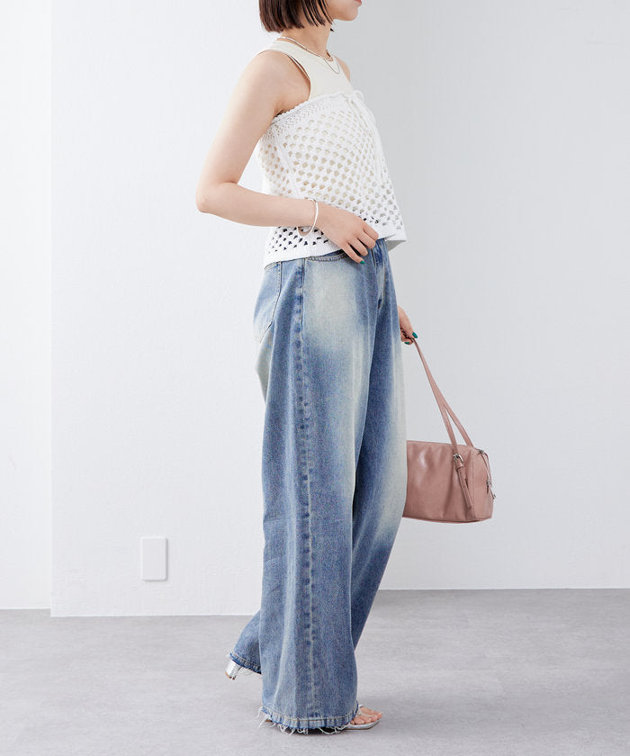 パル PAL 【mystic】スクエアクロシェミニスカート （offwhite） offwhite