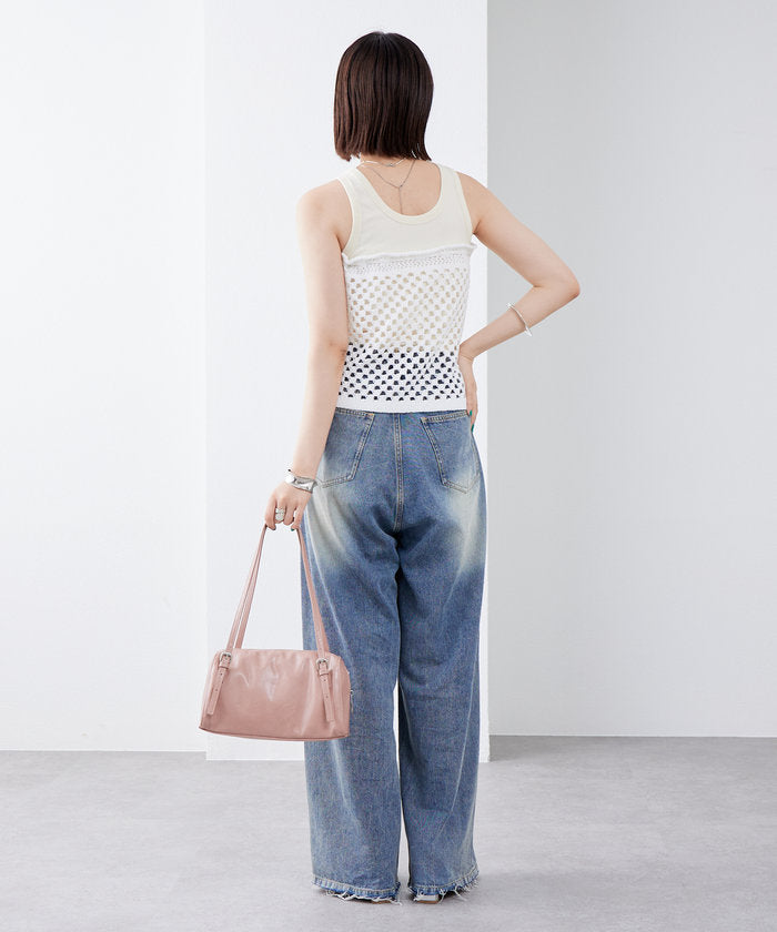 パル PAL 【mystic】スクエアクロシェミニスカート （offwhite） offwhite