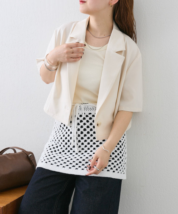 パル PAL 【mystic】スクエアクロシェミニスカート （offwhite） offwhite