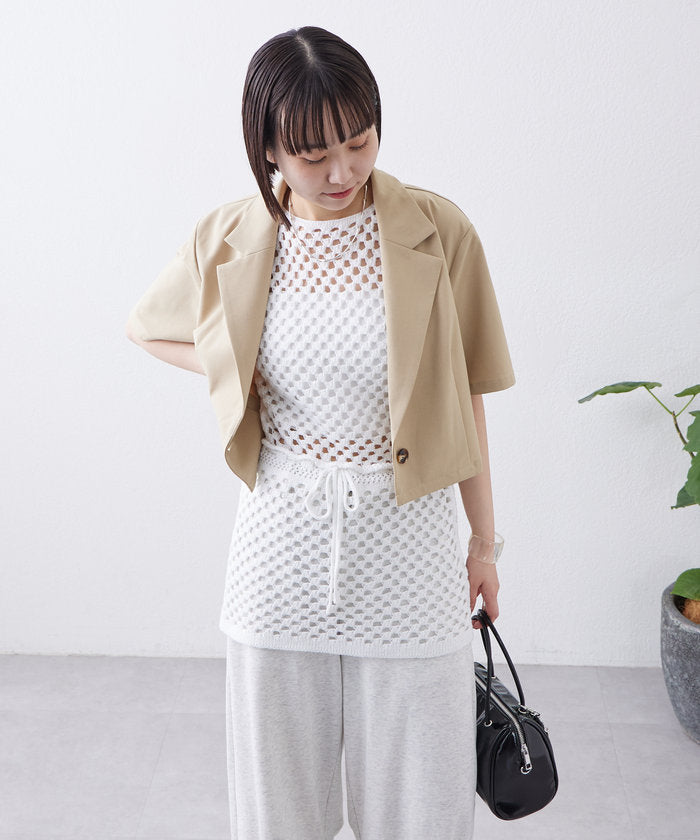 パル PAL 【mystic】スクエアクロシェミニスカート （offwhite） offwhite