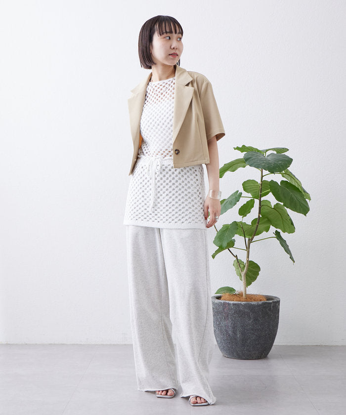 パル PAL 【mystic】スクエアクロシェミニスカート （offwhite） offwhite