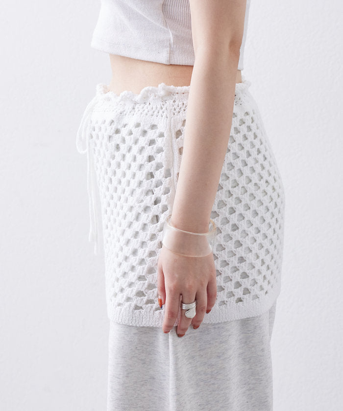 パル PAL 【mystic】スクエアクロシェミニスカート （offwhite） offwhite