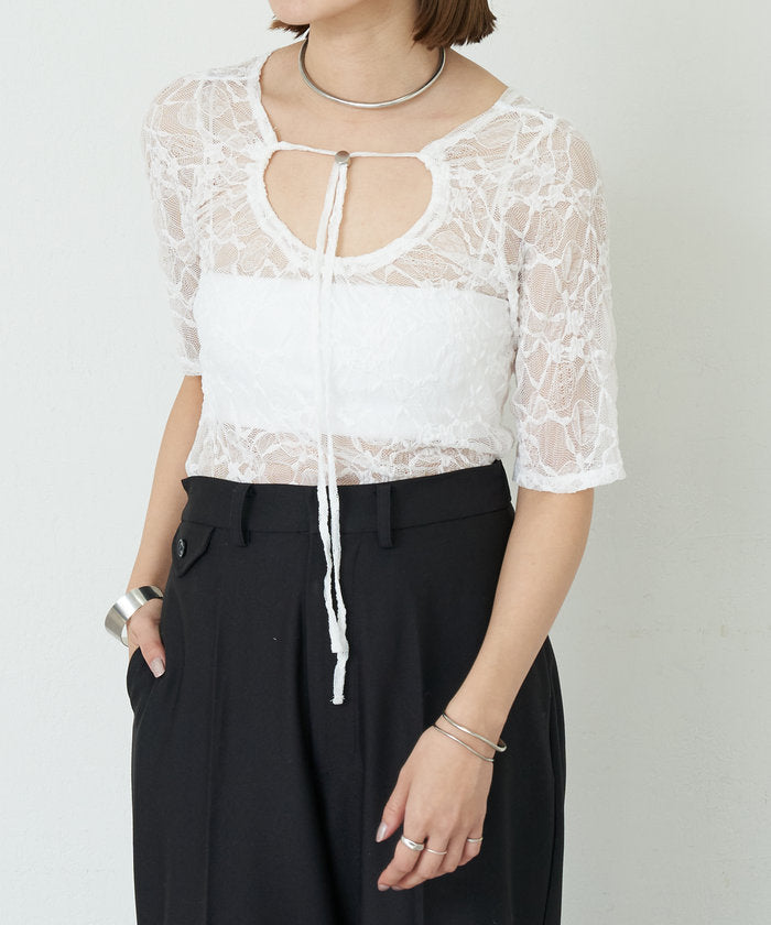 パル PAL 【SHENERY】2WAYレーストップス （offwhite） offwhite