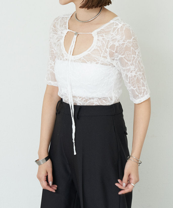 パル PAL 【SHENERY】2WAYレーストップス （offwhite） offwhite
