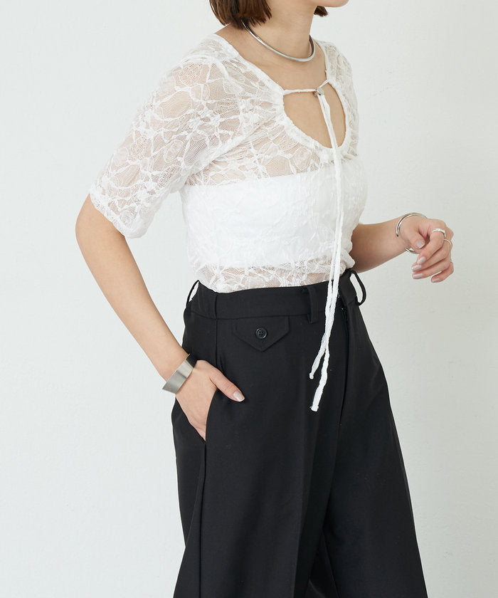 パル PAL 【SHENERY】2WAYレーストップス （offwhite） offwhite