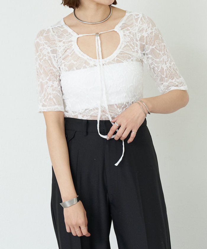 パル PAL 【SHENERY】2WAYレーストップス （offwhite） offwhite