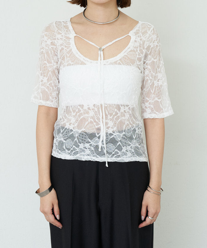 パル PAL 【SHENERY】2WAYレーストップス （offwhite） offwhite