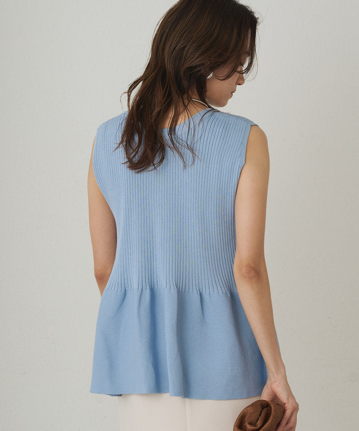 パル PAL 【Loungedress】ペプラムノースリニット （sax blue） sax blue