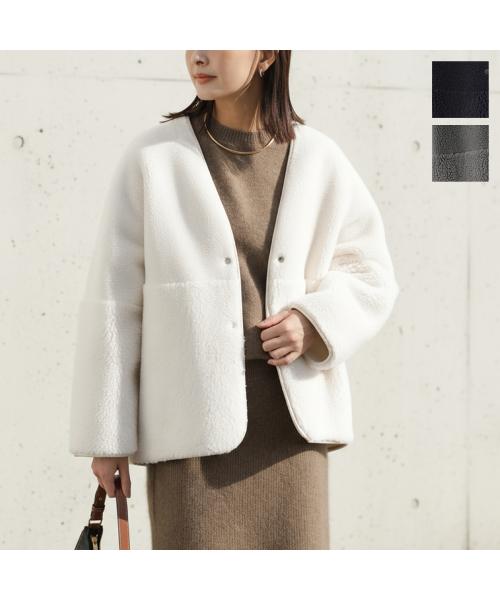 パシオーネ PASSIONE PASSIONE ボアコート 546411 リバーシブル フェイクムートン （85/ネイビー） 85/ネイビー