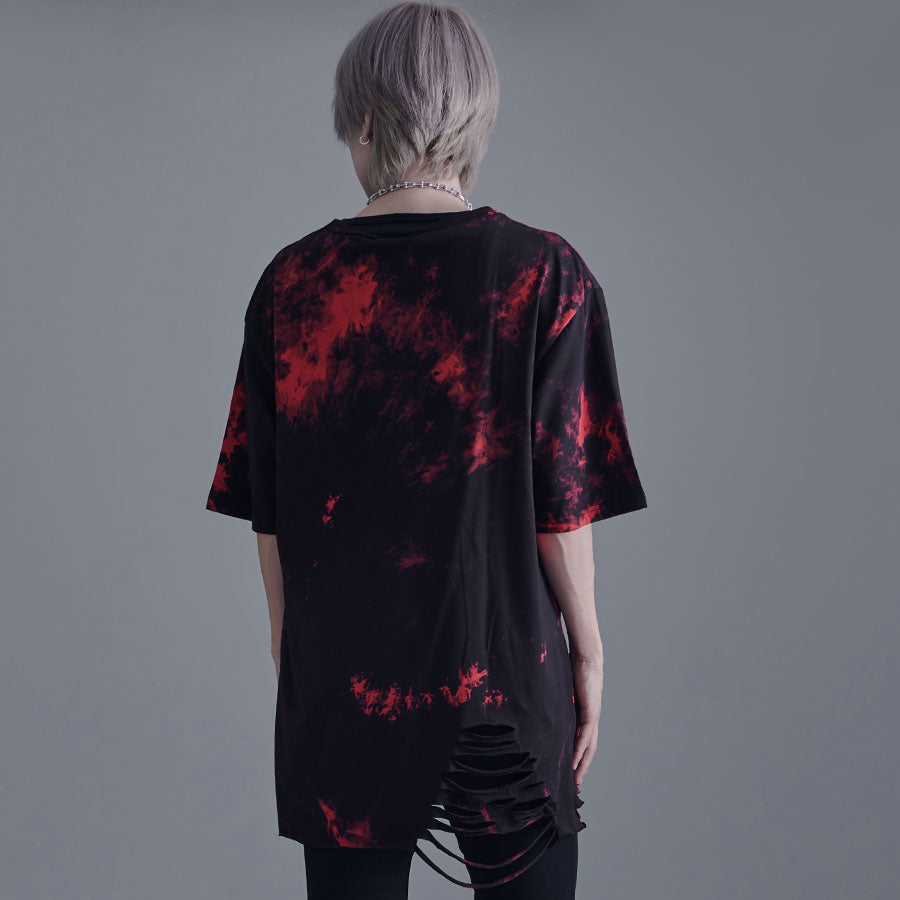 Burning Show Bernings Sho Bernings Sho Tie-Dye Damaged Processing Shor
