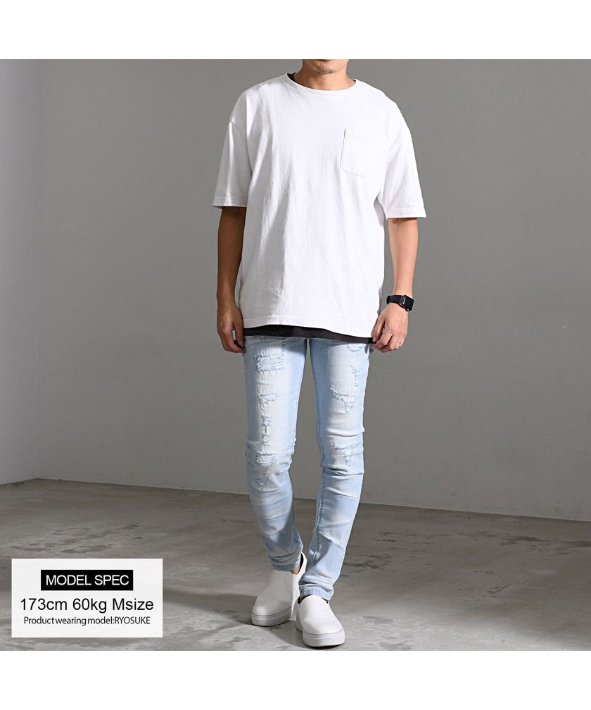 キャバリア CavariA CavariA リペア加工スキニーデニムパンツ