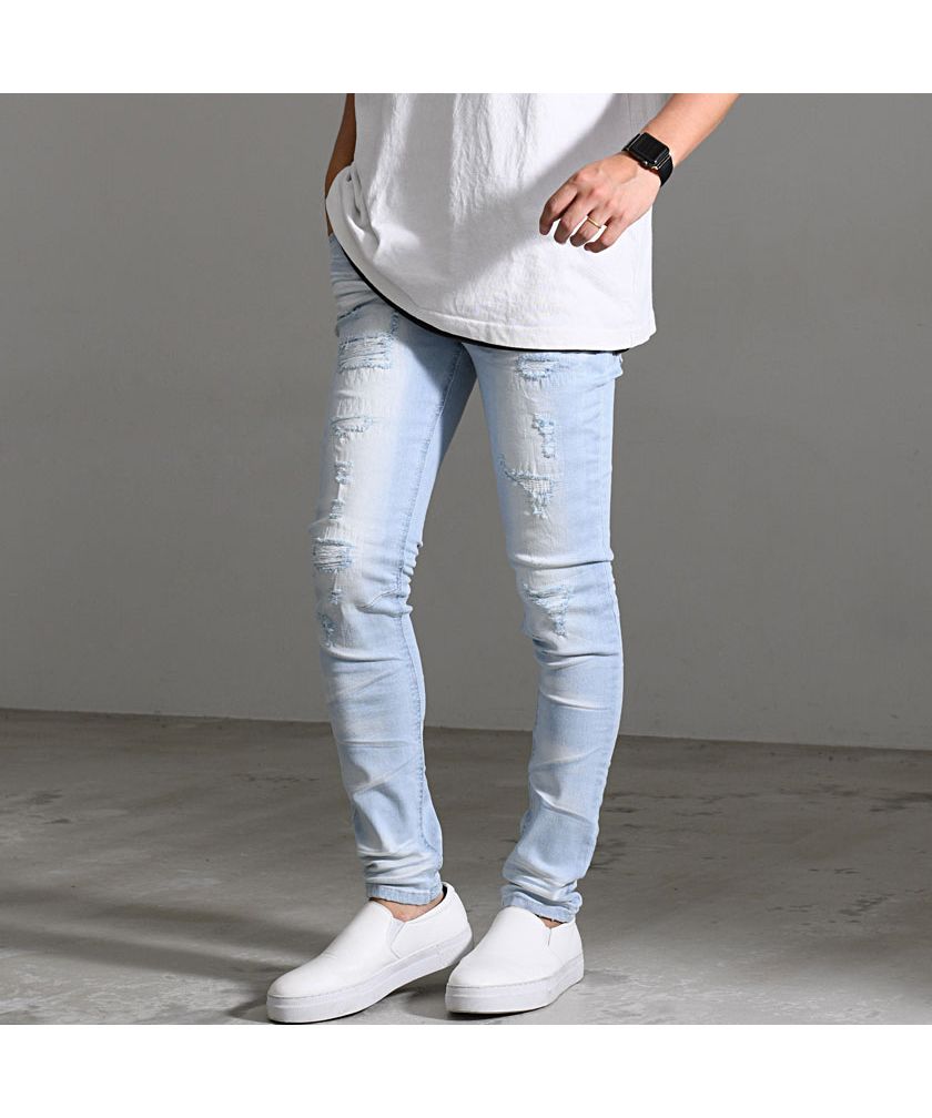 キャバリア CavariA CavariA リペア加工スキニーデニムパンツ