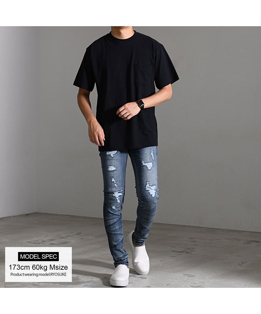 キャバリア CavariA CavariA リペア加工スキニーデニムパンツ