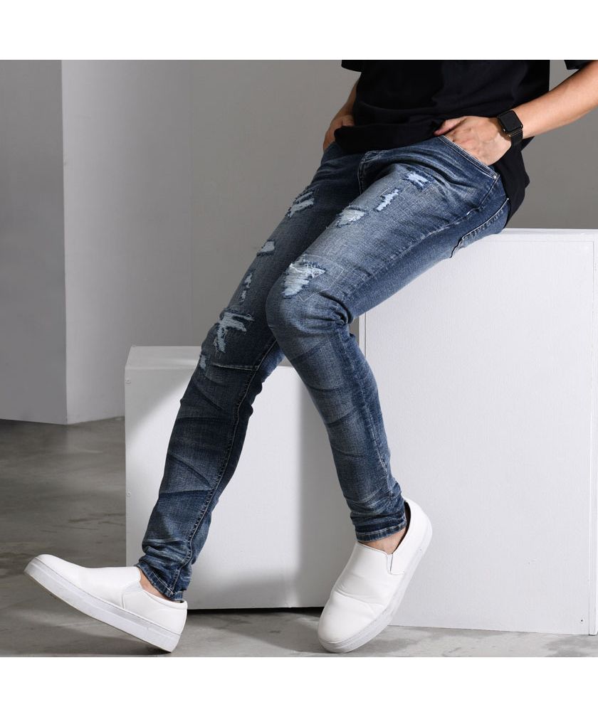 キャバリア CavariA CavariA リペア加工スキニーデニムパンツ