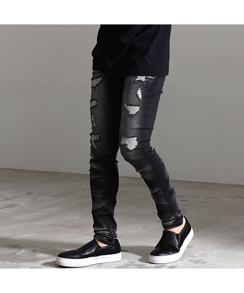 キャバリア CavariA CavariA リペア加工スキニーデニムパンツ