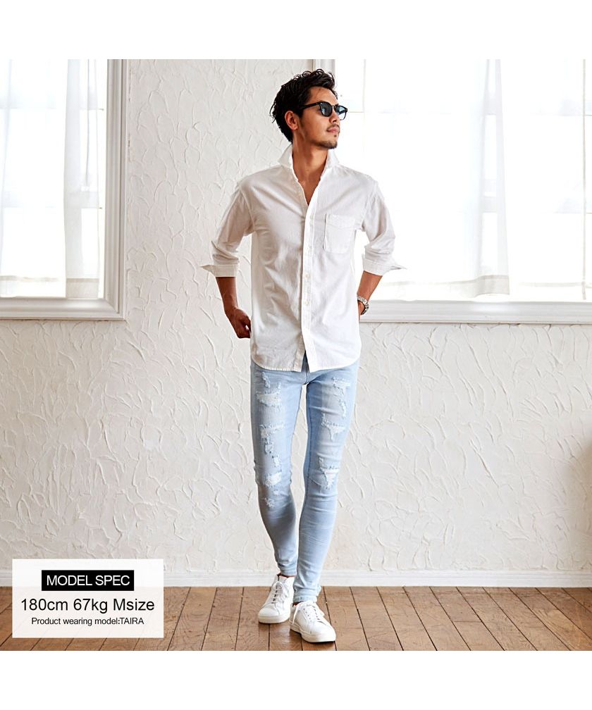 キャバリア CavariA CavariA リペア加工スキニーデニムパンツ