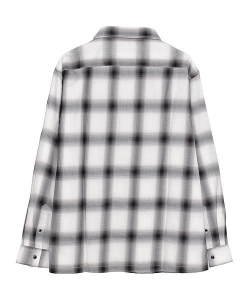 キャバリア CavariA CavariA ルーズシルエットオンブレチェックシャツ ビックシルエット （BLK(ブラック)） BLK(ブラック)