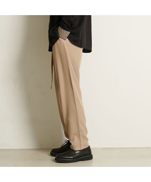 キャバリア CavariA CavariA ベルト付きワイドパンツ メンズ スラックス ベルト付き ストレッチ 伸縮性 ワイドパンツ イージーパンツ 大人 きれいめ きれい目  M L ト （D.GRY(ダークグレー)） D.GRY(ダークグレー)