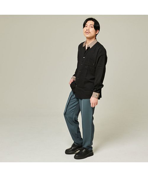 キャバリア CavariA CavariA ベルト付きワイドパンツ メンズ スラックス ベルト付き ストレッチ 伸縮性 ワイドパンツ イージーパンツ 大人 きれいめ きれい目  M L ト （D.GRY(ダークグレー)） D.GRY(ダークグレー)