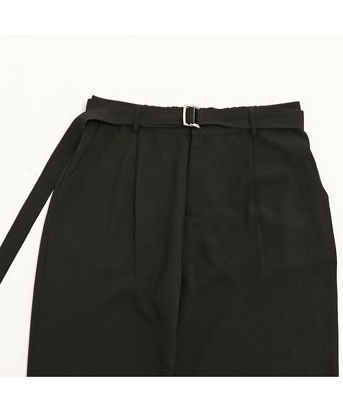 キャバリア CavariA CavariA ベルト付きワイドパンツ メンズ スラックス ベルト付き ストレッチ 伸縮性 ワイドパンツ イージーパンツ 大人 きれいめ きれい目  M L ト （D.GRY(ダークグレー)） D.GRY(ダークグレー)
