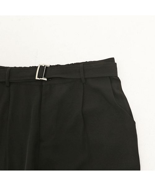 キャバリア CavariA CavariA ベルト付きワイドパンツ メンズ スラックス ベルト付き ストレッチ 伸縮性 ワイドパンツ イージーパンツ 大人 きれいめ きれい目  M L ト （D.GRY(ダークグレー)） D.GRY(ダークグレー)