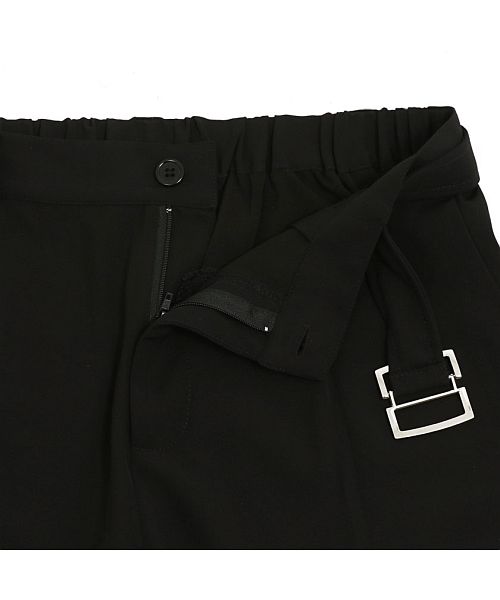 キャバリア CavariA CavariA ベルト付きワイドパンツ メンズ スラックス ベルト付き ストレッチ 伸縮性 ワイドパンツ イージーパンツ 大人 きれいめ きれい目  M L ト （D.GRY(ダークグレー)） D.GRY(ダークグレー)