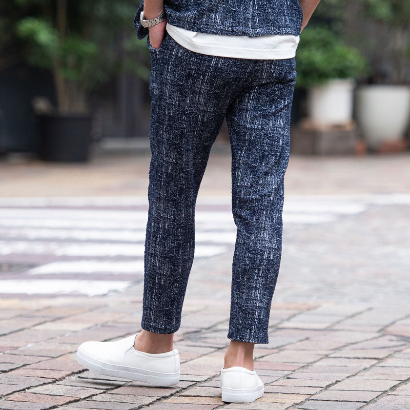 キャバリア CavariA CavariA モザイクチェックアンクルパンツ イージーパンツ セットアップ可 （70(NAVY/ネイビー)） 70(NAVY/ネイビー)