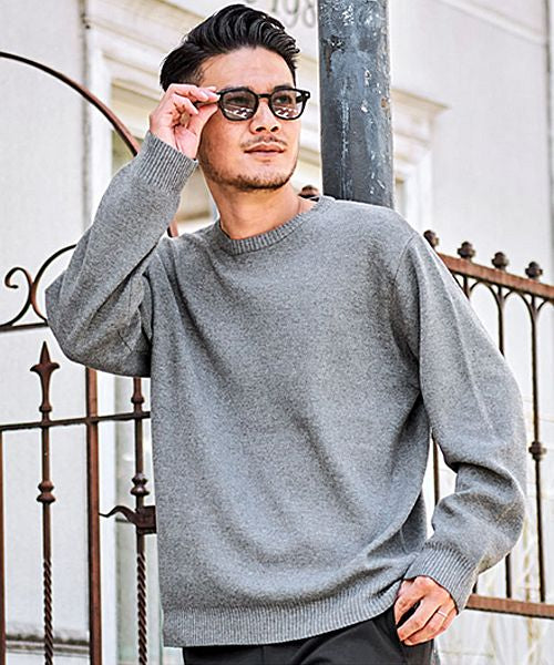 キャバリア CavariA CavariA ネックが選べるミラノリブ長袖ニット,GRY-A(グレー-A)