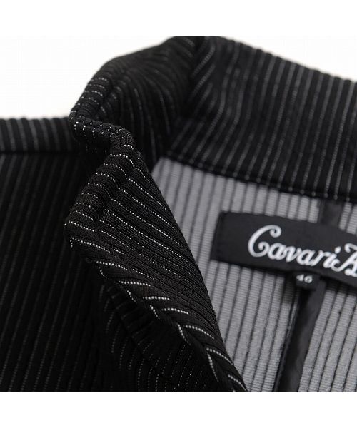 キャバリア CavariA CavariA ワイヤー入りイタリアンカラーストレッチジャケット メンズ セットアップ可 綿 伸縮性 テレワーク リモートワーク ストレッチ ストライプ 秋 冬 （90(BLK/ブラック)） 90(BLK/ブラック)