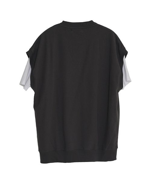 キャバリア CavariA CavariA USAコットン裏毛スウェットベスト×半袖Tシャツセット メンズ ベスト USAコットン 2枚セット ブランド おしゃれ 大人 カジュアル 重ね着