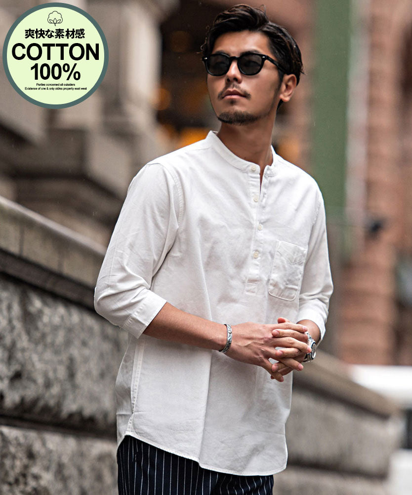 キャバリア CavariA CavariA パナマバンドカラーカプリ7分袖シャツ （WHT(ホワイト)） WHT(ホワイト)